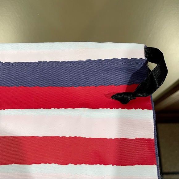 DIOR Drawstring Striped Summer Travel Pouch Bag Medium Size NEW - Picture 8 of 10